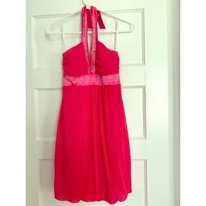 Backless halter party dress